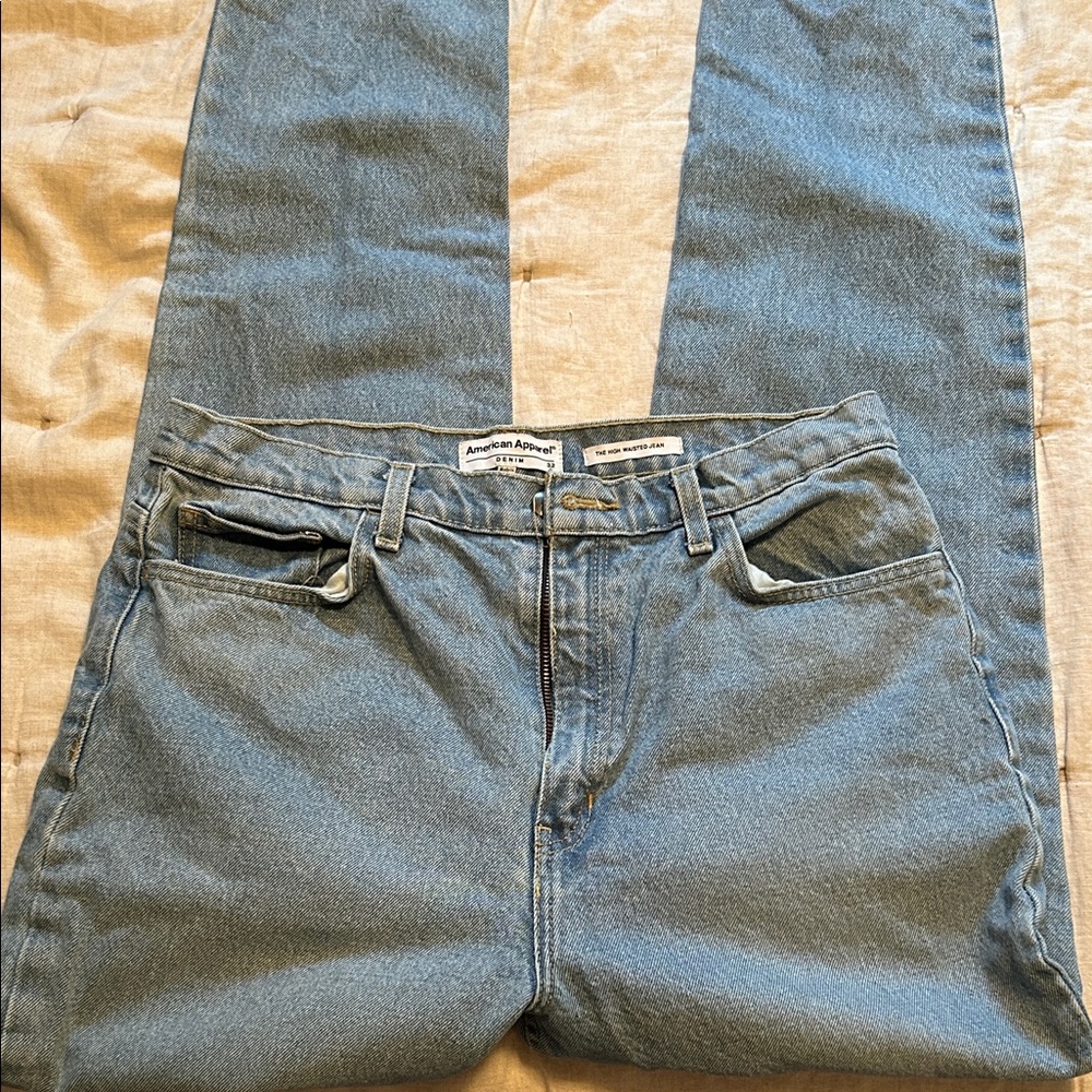 American Apparel Men's Light Blue Straight Jeans